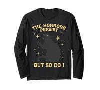 Gli Orrori Persistono Ma Anche Io Gatto Meme Maglia a Manica