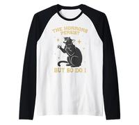 Gli Orrori Persistono Ma Anche Io Gatto Meme Maglia con Maniche Raglan