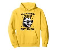 Gli orrori persistono ma così faccio arrabbiato opossum divertente opossum Felpa con Cappuccio