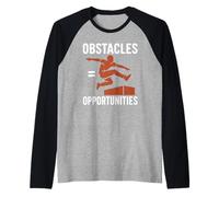 Gli Ostacoli Sono opportunità Parkour Free Running Ginnastica Maglia con Maniche Raglan