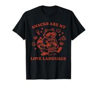 Gli Snack d Amore Sono la mia Lingua Raccoon Foodie Divertente Maglietta