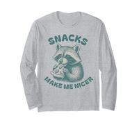 Gli snack mi rendono più carino, divertente procione, panda che dice buongustaio Maglia a Manica