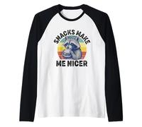 Gli snack mi rendono più carino, divertente procione, panda che dice buongustaio Maglia con Maniche Raglan