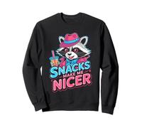 Gli Snack Mi Rendono più Carino - Funny Raccoon Meme Animal Felpa