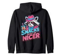 Gli Snack Mi Rendono più Carino - Funny Raccoon Meme Animal Felpa con Cappuccio