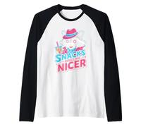 Gli Snack Mi Rendono più Carino - Funny Raccoon Meme Animal Maglia con Maniche Raglan