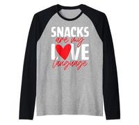 Gli Snack Sono Il Mio linguaggio d Amore Spuntini Divertenti San Valentino Maglia con Maniche Raglan