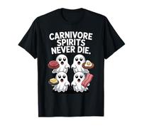 Gli Spiriti carnivori Non muoiono mai Funny Ghost Halloween a Basso Contenuto di carboidrati Maglietta