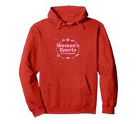 Gli Sport delle Donne Sono Solo Sport: Messaggio di uguaglianza Felpa con Cappuccio, Unisex per Adulti, Rosso, L