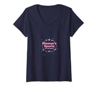Gli Sport delle Donne Sono Solo Sport: Messaggio di uguaglianza Maglietta con Collo a V, Donna, Navy, L