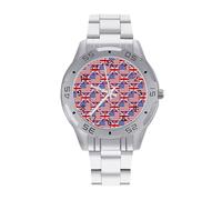 Gli Stati Uniti e il Regno Unito Bandiera Orologi Da Uomo In Acciaio Inox Cinturino Analogico Al Quarzo Orologio Da Polso, Stile:, regular