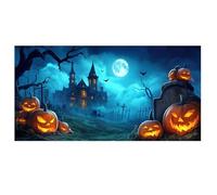 Gli striscioni terribili per garage di Halloween creano un'atmosfera di Halloween e attirano bambini e vicini. Atmosfera festiva nel tuo garage. 6 (E, 400 x 180 cm)