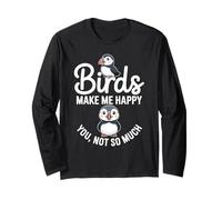 Gli Uccelli Ti Rendono Felice Non così Tanto Puffin Maglia a Manica