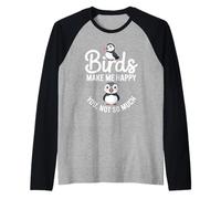 Gli Uccelli Ti Rendono Felice Non così Tanto Puffin Maglia con Maniche Raglan