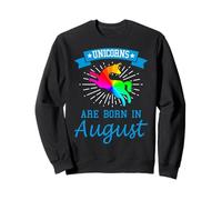 Gli unicorni Nascono ad Agosto Birthday Pride Felpa