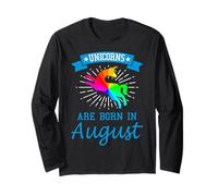 Gli unicorni Nascono ad Agosto Birthday Pride Maglia a Manica
