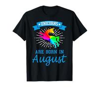 Gli unicorni Nascono ad Agosto Birthday Pride Maglietta