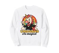 Gli unicorni Sono magici, Divertente, Grafica a Fumetti con Mago Arcobaleno Felpa