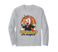Gli unicorni Sono magici, Divertente, Grafica a Fumetti con Mago Arcobaleno Maglia a Manica