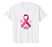 Gli Uomini Indossano Un Nastro di Supporto per la consapevolezza del Cancro al Seno Rosa Maglietta, Bambini, Bianco, 10 Anni