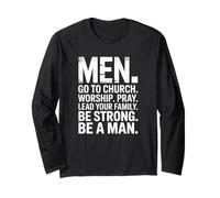 Gli Uomini Si alzano Vai al culto della Chiesa Prega Guida la Tua Famiglia Maglia a Manica