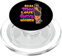 Gli uomini veri amano le donne nere della melanina carina della donna spessa curvy PopSockets PopGrip per MagSafe