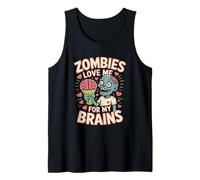 Gli zombi mi amano per il mio cervello Halloween Canotta
