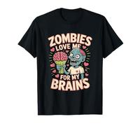 Gli zombi mi amano per il mio cervello Halloween Maglietta