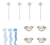 GLIART LoveBondz - Orecchini con germanio per linfvità, magnetoterapia, agopressione, linfvità, agopressione, agopunture, per perdita di peso (mix D, 4 paia)