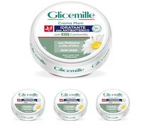 GLICEMILLE | Crema mani Idratante con Antibatterico, Giara, con un Attivo Antibatterico, Glicerina, Estratto Biologico di Camomilla e un Attivo Prebiotico, 100ml (Confezione da 4)