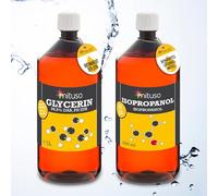 Glicerina 1L + alcool isopropilico 1L - 99,5% pura glicerina vegetale | alcool isopropilico al 99,9% - sgrassante IPA ad alta percentuale
