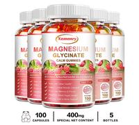 Glicinato di magnesio 400 mg - per dormire, sollievo dallo stress, supporto