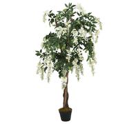 vidaXL Kunstplant wisteria 1470 bladeren 200 cm groen en wit