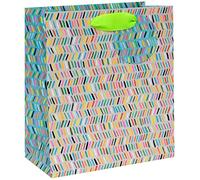 Glick Borsa regalo di lusso, misura media, con scritta "Happy Birthday", blu, per lui, colore: blu