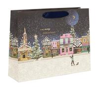 Glick Borsa regalo natalizia grande, con paesaggio, misura 35,5 x 27,5 x 10 cm, multicolore