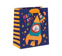 Glick Busta regalo media Rocket Boy, 225 x 200 x 100 mm, borsa riciclabile di lusso per compleanni e celebrazioni