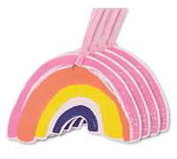 Glick Confezione da 4 etichette regalo arcobaleno, confezione multipla di etichette regalo per compleanno arcobaleno, etichette regalo di compleanno arcobaleno per confezione regalo