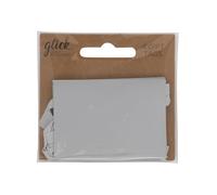 Glick Confezione da 4 etichette regalo in argento tinta unita per abbellire i tuoi regali, etichette regalo, 7 x 5 cm