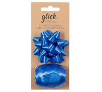 Glick Confezione multipla di fiocchi blu e nastri arricciati per confezioni regalo, confezioni regalo, artigianato, fiocco indaco e nastro arricciato, BK26, blu indaco