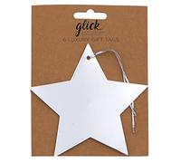 Glick Etichette regalo di Natale di lusso, in lamina argentata a forma di stella, confezione da 6, multicolore