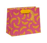 Glick Go Bananas, sacchetto regalo medio orizzontale, 175 x 225 x 100 mm, borsa riciclabile di lusso per compleanni e celebrazioni