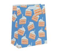 Glick Grande sacchetto regalo, blu cakey, 315 x 260 x 135 mm, borsa riciclabile di lusso per compleanni e celebrazioni