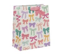 Glick Grande sacchetto regalo, con fiocco, 315 x 260 x 135 mm, borsa riciclabile di lusso per compleanni e celebrazioni
