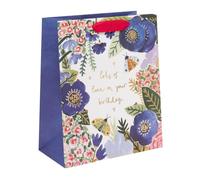 Glick Grande sacchetto regalo, Flora & Fauna, 315 x 260 x 135 mm, borsa riciclabile di lusso per compleanni e celebrazioni