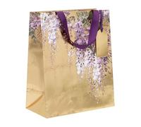 Glick Grande sacchetto regalo, glicine dorato, 315 x 260 x 135 mm, sacchetto riciclabile di lusso per compleanni e celebrazioni