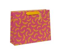 Glick Grande sacchetto regalo orizzontale Go Bananas, 275 x 355 x 100 mm, borsa riciclabile di lusso per compleanni e celebrazioni