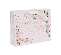 Glick Grande sacchetto regalo orizzontale, Married in 2025, 275 x 355 x 100 mm, borsa riciclabile di lusso per matrimonio, 2025