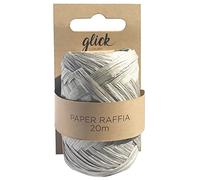 Glick Nastro di rafia di carta di lusso per compleanni, altre celebrazioni, arti e mestieri, grigio, 20 metri