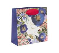 Glick Piccola borsa regalo floreale e fauna, borsa riciclabile di lusso per regali speciali, 14 x 14 x 6 cm, carta di alta qualità, ideale per compleanni e celebrazioni