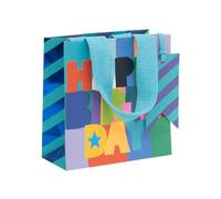 Glick Piccolo sacchetto regalo color cobalto vivace, borsa riciclabile di lusso per regali speciali, 14 x 14 x 6 cm, carta di alta qualità, ideale per compleanni e celebrazioni